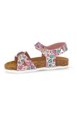 PITTARELLO BIO Sandali fantasia cuoricini con fibbie 257A084SR