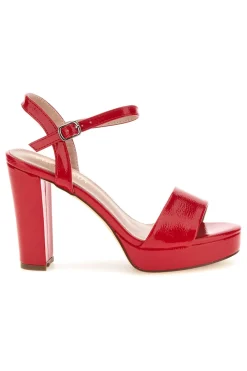 FIRST LADY Sandali rossi con tacco largo cinturino alla caviglia P701 ROSSO Online