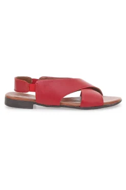 PITTARELLO LOOK Sandali Rossi Flat In Vera Pelle Con Elastico 225435 ROSSO Best
