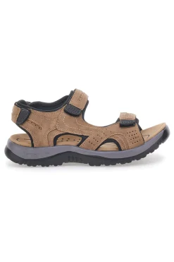 Uomo JOHES LAND Sandali sportivi marroni con strappi regolabili CNSS25T14
