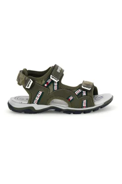PITT KIDS Sandali verdi con dettagli a contrasto e chiusura a strappo 15117