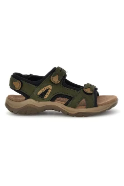 Uomo FLY DINAMIC Sandali verdi in vera pelle con chiusura a strappo Fly dynamic FD07