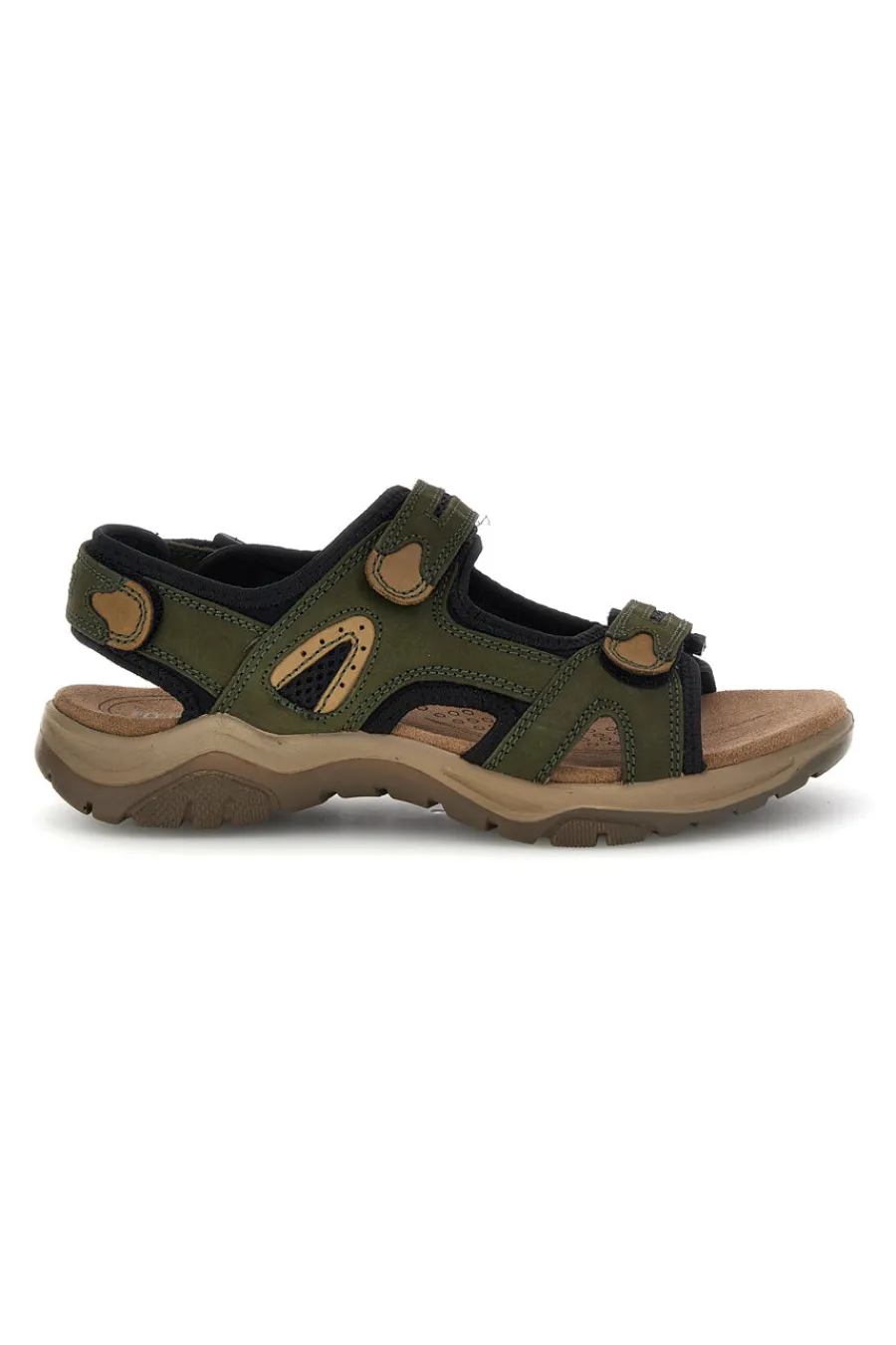 Uomo FLY DINAMIC Sandali verdi in vera pelle con chiusura a strappo Fly dynamic FD07