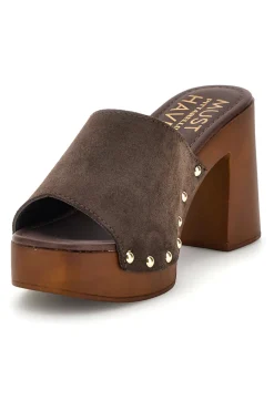 PITTARELLO Sandalo marrone in pelle con tacco alto Must Have 11934 TESTA DI MORO New