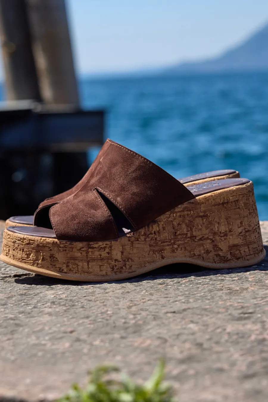 PITTARELLO Sandalo marrone in pelle con zeppa Must Have 119 TESTA DI MORO Outlet