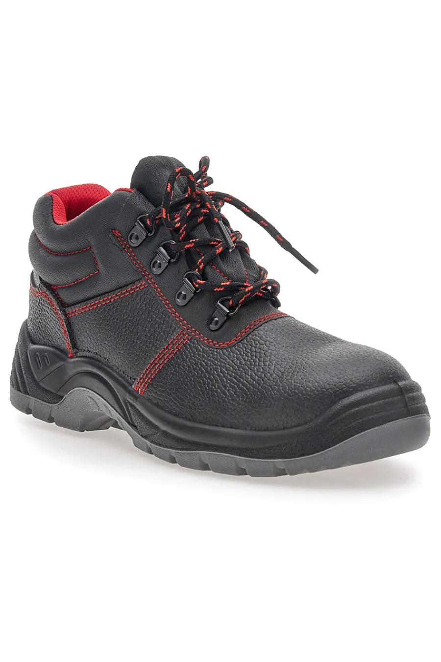 Uomo BLACK SHOOT Scarpe antinfortunistiche nero e rosso in pelle 623 S3 SRC
