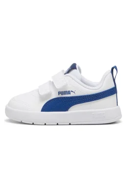 PUMA Scarpe bianche blu con chiusura a strappo Courtflex V3 V Inf