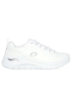 SKECHERS Scarpe bianche in pelle con supporto plantare Arch Fit ARCH FIT 2.0 STAR BOUND BIANCO/ARGENTO Clearance