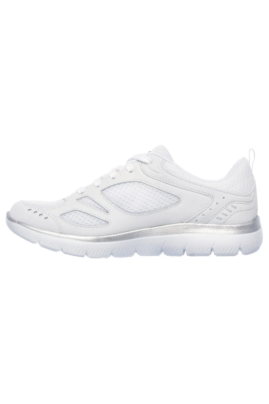 SKECHERS Scarpe bianche leggere con inserti argento SUMMITS SUITED BIANCO/ARGENTO Online