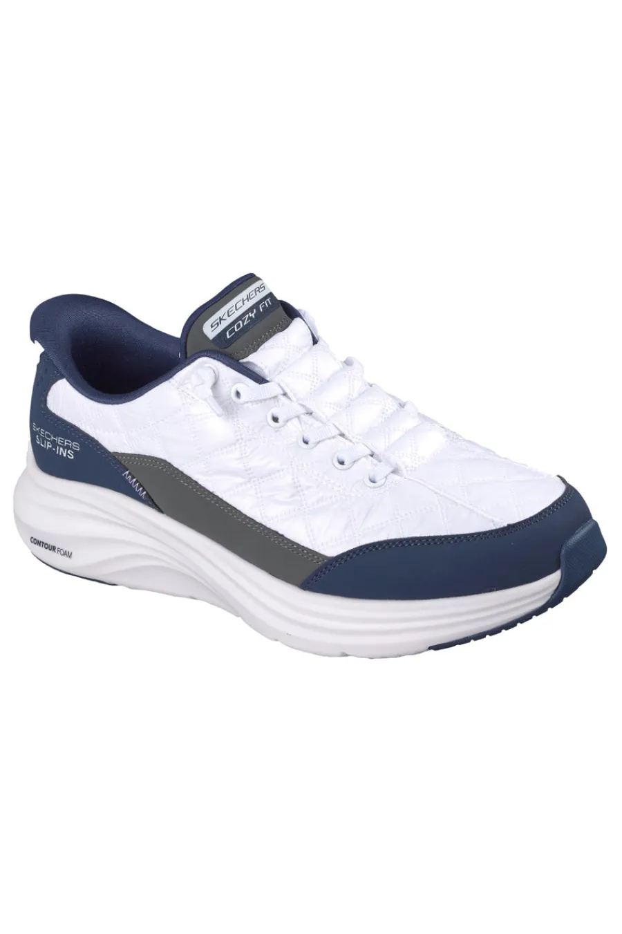 Uomo SKECHERS Scarpe bianche slip-on Contour Foam Cozy Fit