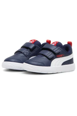 PUMA Scarpe blu bianche con chiusura a strappo Courtflex V3 V Inf