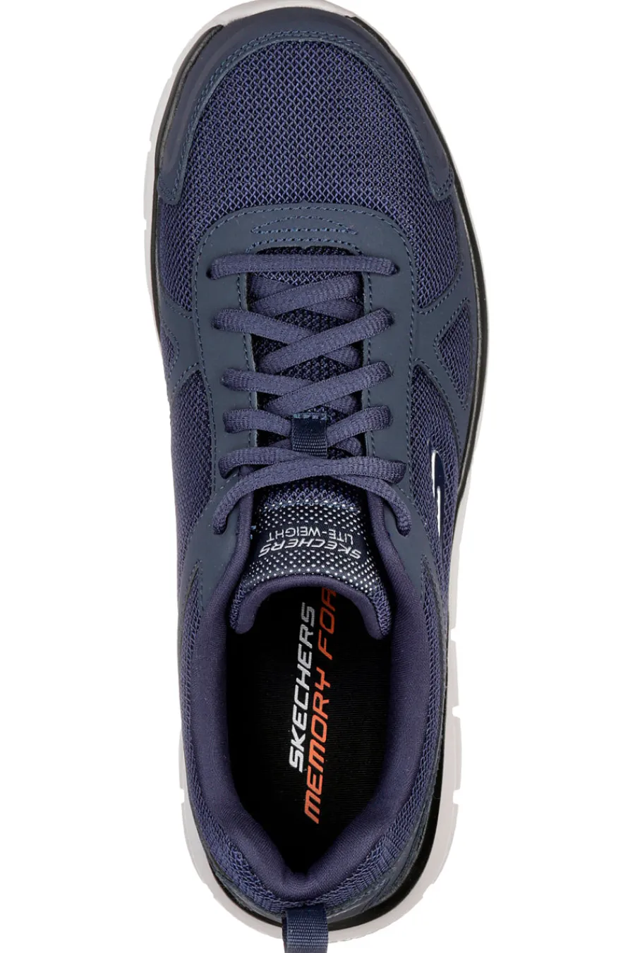 Uomo SKECHERS Scarpe blu in pelle e mesh con Memory Foam Track Scloric