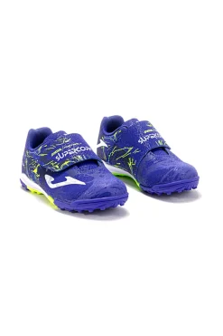 JOMA Scarpe calcio blu e gialle per terreno duro Super Copa Jr 2404