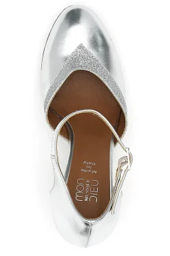 MON DIEU MUSIQUE Scarpe da Ballo Argento Con Cinturino 11 New