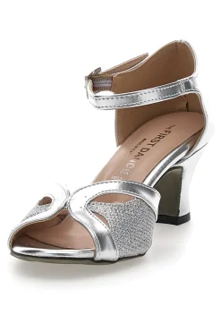 THE FIRST DANCE Scarpe da ballo con glitter e cinturino 6558 ARGENTO Outlet