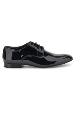 Uomo MR.DANCE Scarpe da ballo blu lucide con suola in cuoio stringate 1720V