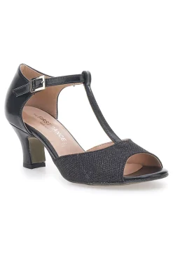 THE FIRST DANCE Scarpe da Ballo Nere con Suola in Pelle e Tacco Basso 5182 Discount