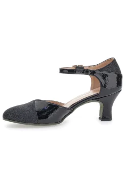 THE FIRST DANCE Scarpe da Ballo Nere Con Tacco e Glitter 4552 NERO New