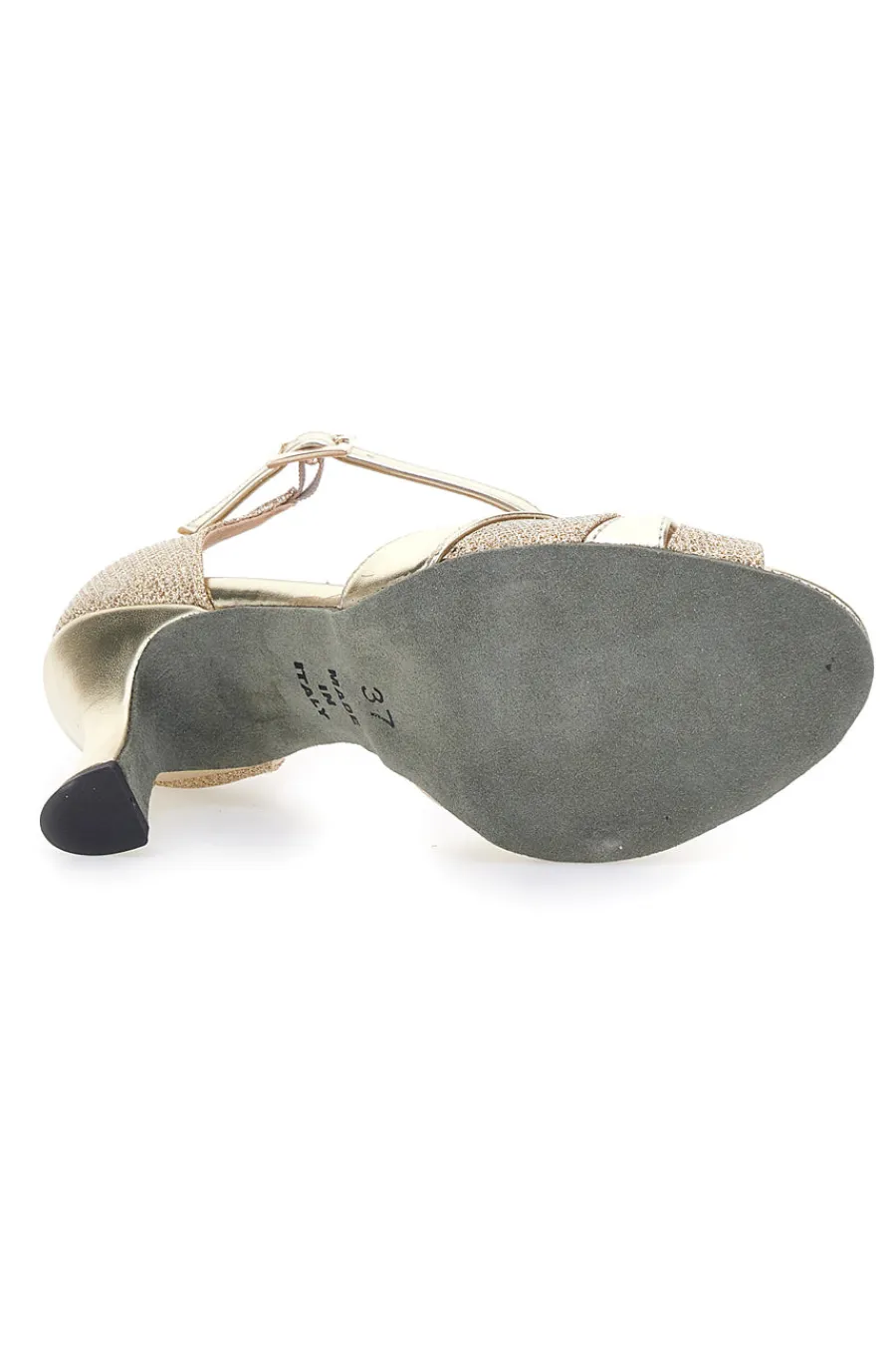 THE FIRST DANCE Scarpe da Ballo T-Bar Oro con Punta Aperta e Dettagli Scintillanti 5622 PLATIN Outlet