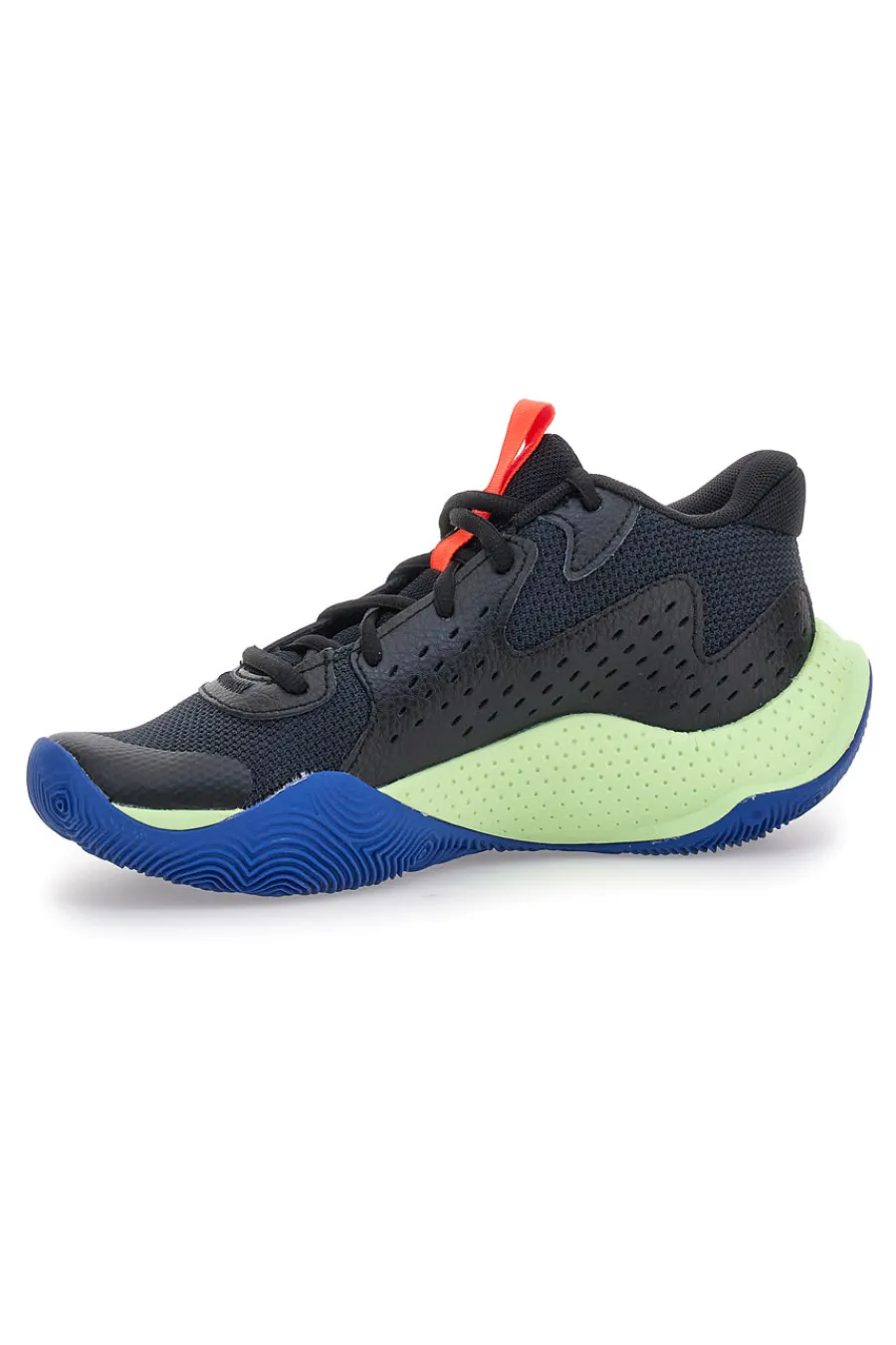 UNDER ARMOUR Scarpe da basket nere con dettagli lime e suola blu GS Jet '23
