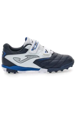 JOMA Scarpe da calcetto blu e bianche con doppio strappo Cancha JR 2503