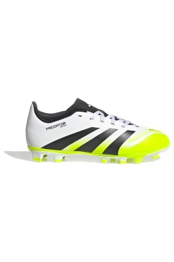 ADIDAS Scarpe da calcio bianche con dettagli giallo fluo Predator Club FG/MG J