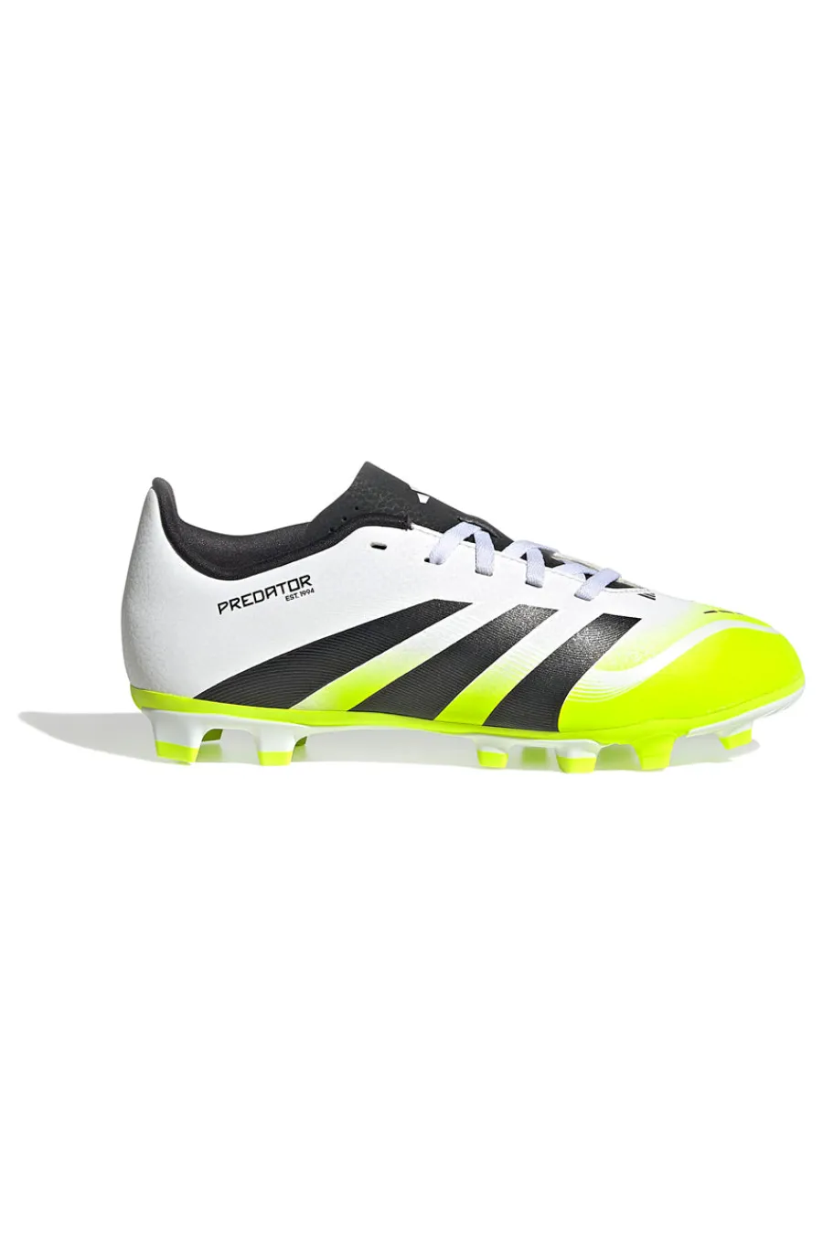 ADIDAS Scarpe da calcio bianche con dettagli giallo fluo Predator Club FG/MG J