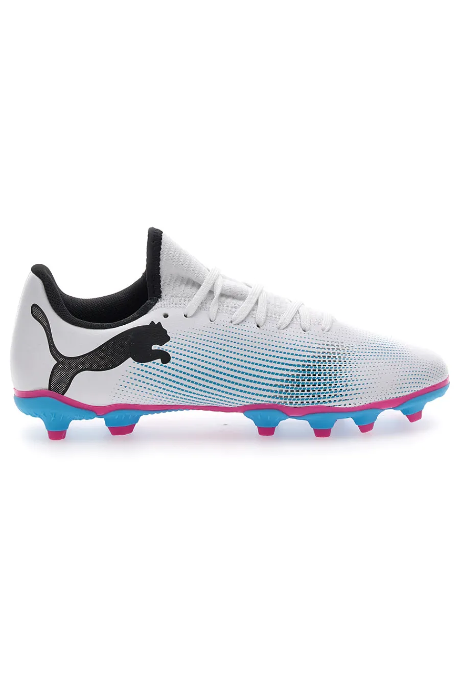 PUMA scarpe da Calcio Bianche con Tacchetti Azzurri Future 7 Play FG/AG JR