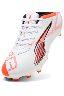 PUMA Scarpe da Calcio Bianche e Rosse per Terreni Naturali e Sintetici ULTRA 5 PLAY FG/AG Jr