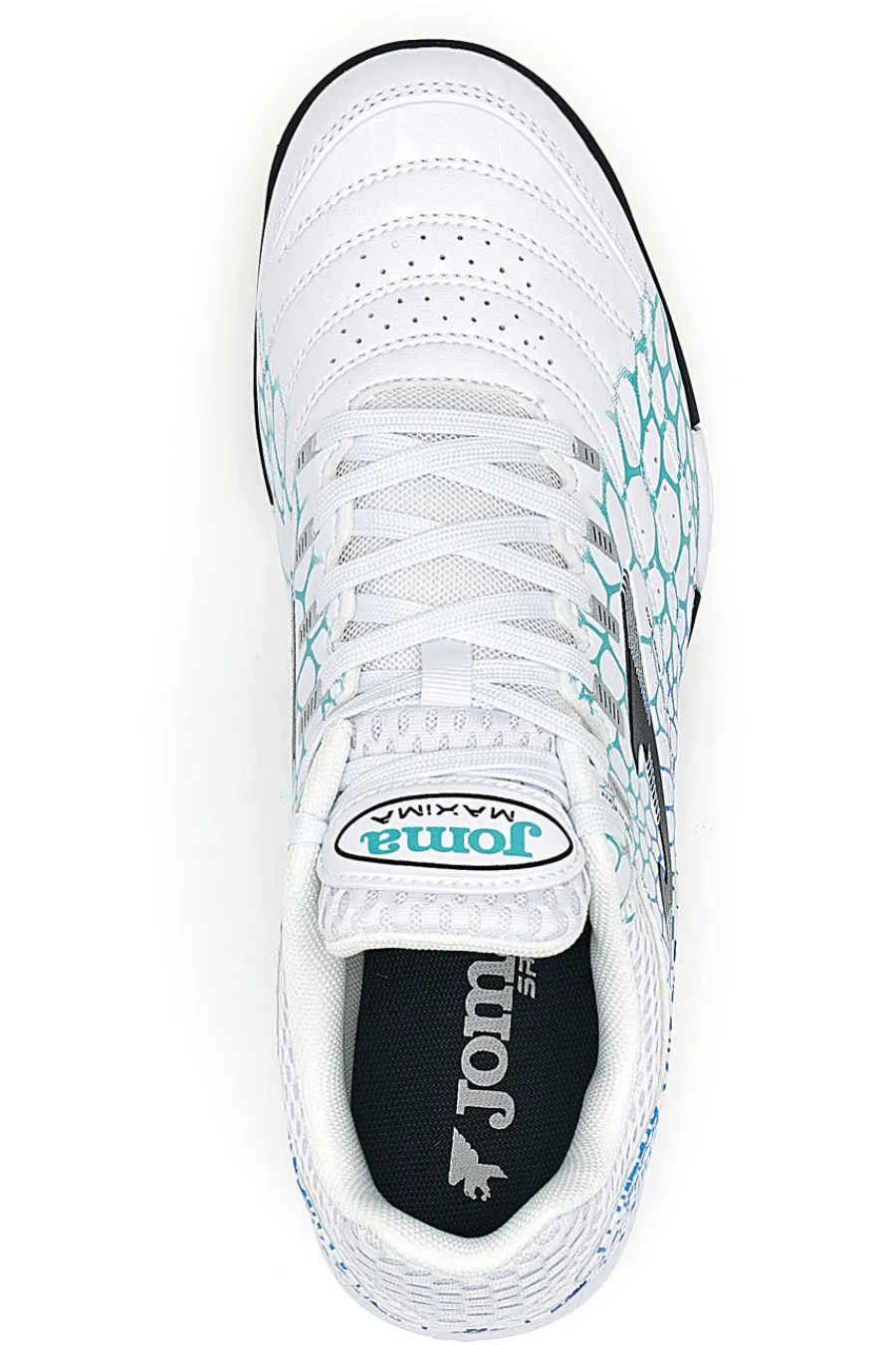 Uomo JOMA Scarpe da Calcio Indoor Bianco e Turchese MAXIMA 2527 Turf
