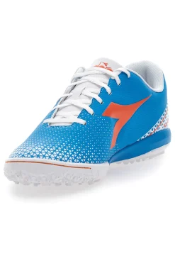 Uomo DIADORA Scarpe da Calcio per Terreni Sintetici Azzurre con Logo Arancione Pichichi 6 Tfr