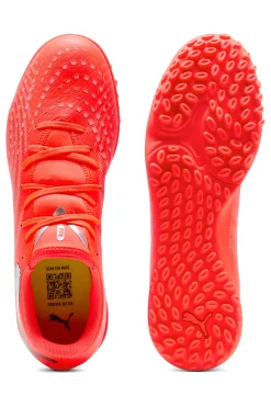 Uomo PUMA Scarpe da calcio rosse con suola da erba sintetica e superfici dure Future 9 Play TT