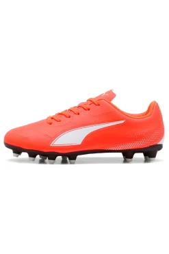 PUMA Scarpe da calcio rosso fluo suola FG/AG Vitoria II Jr