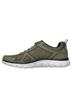Uomo SKECHERS Scarpe da Fitness Verdi con Tomaia in Pelle e Mesh TRACK