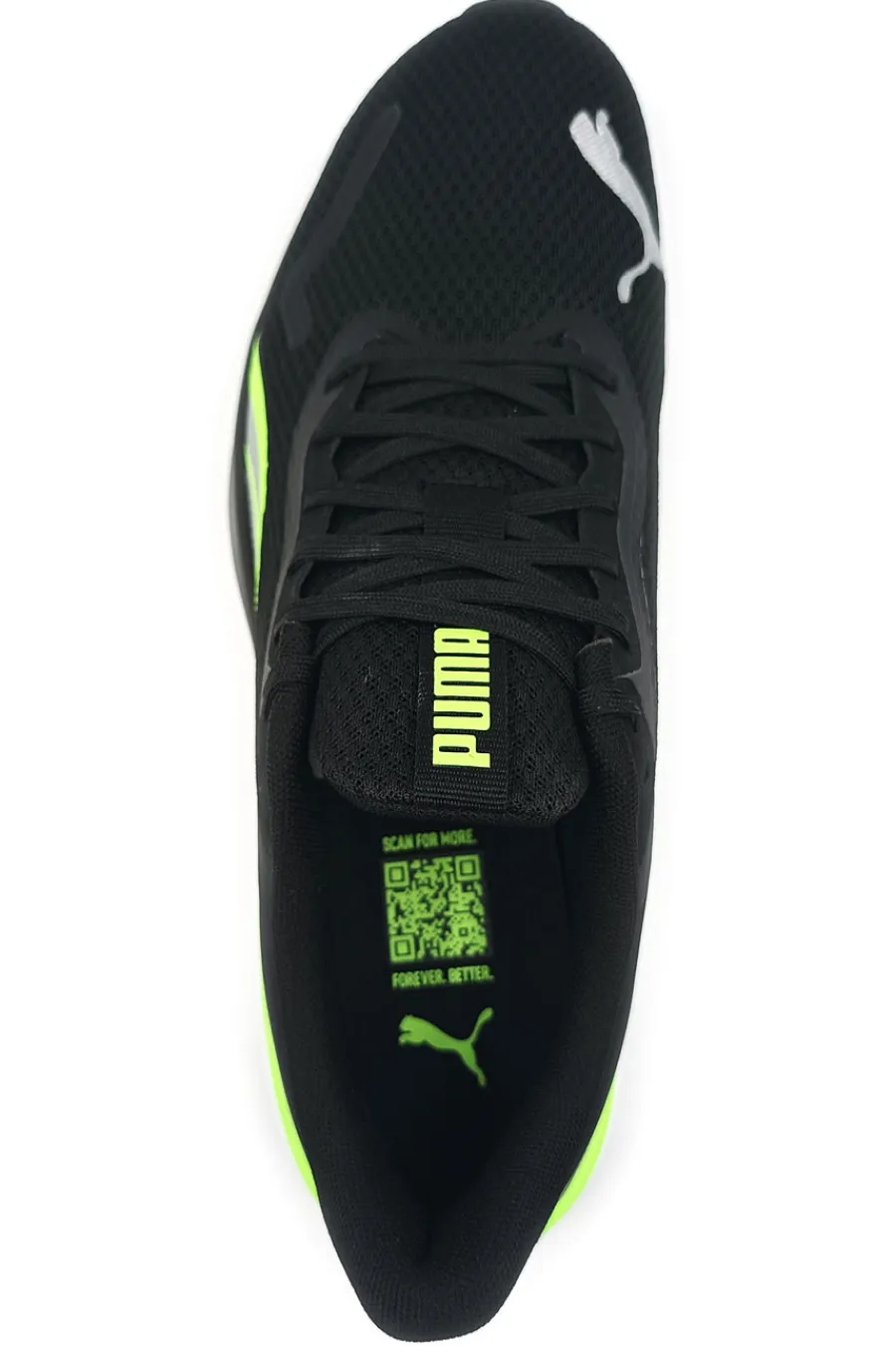 Uomo PUMA Scarpe da Running Nere e Lime Pounce Lite