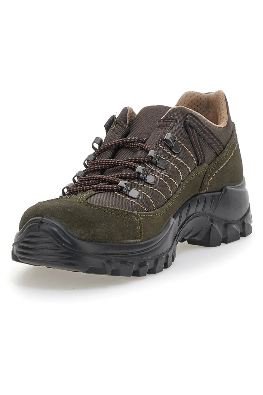 TRACK DOWN Scarpe da trekking verde militare con suola carrarmato 13358S34