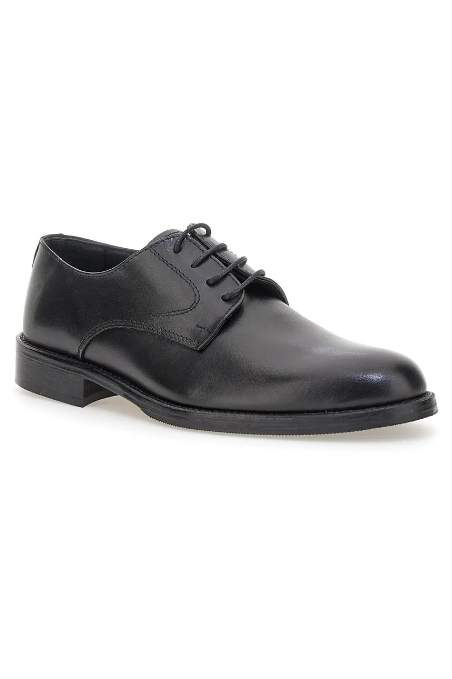 Uomo PITTARELLO Scarpe eleganti nere in pelle liscia con punta arrotondata 7720