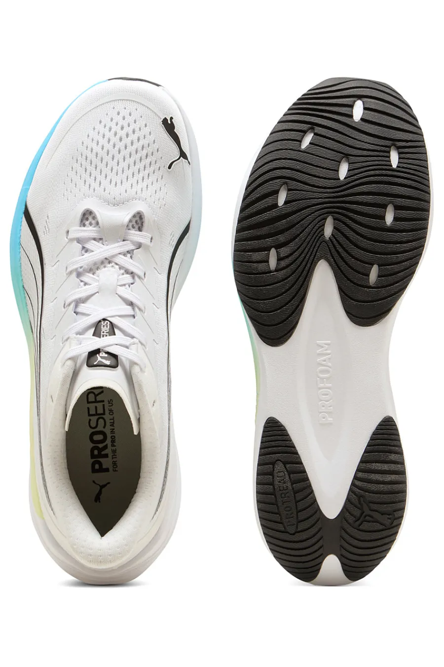 Uomo PUMA Scarpe running bianche in mesh con suola sfumata e ammortizzazione Profoam Darter Pro 2
