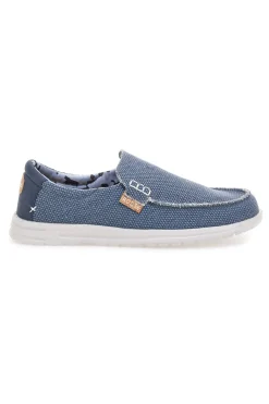 Uomo ROUTE 66 Scarpe slip on blu in tessuto RO817