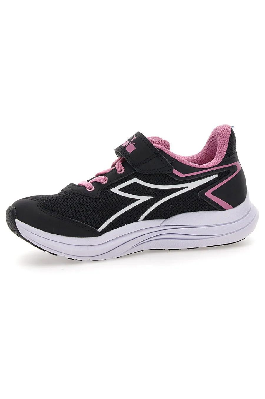 DIADORA Scarpe sportive nere con dettagli rosa e strappo Snipe 3 JR