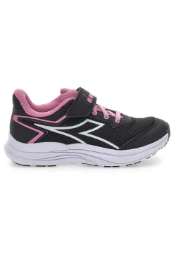 DIADORA Scarpe sportive nere con dettagli rosa e chiusura a strappo SNIPE 3 JR
