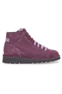 Donna PITTARELLO Scarpe Stringate Alte Viola In Pelle Scamosciata Tierra 1280
