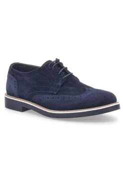 Uomo PITTARELLO Scarpe Stringate Blu In vera Pelle Scamosciata 1112