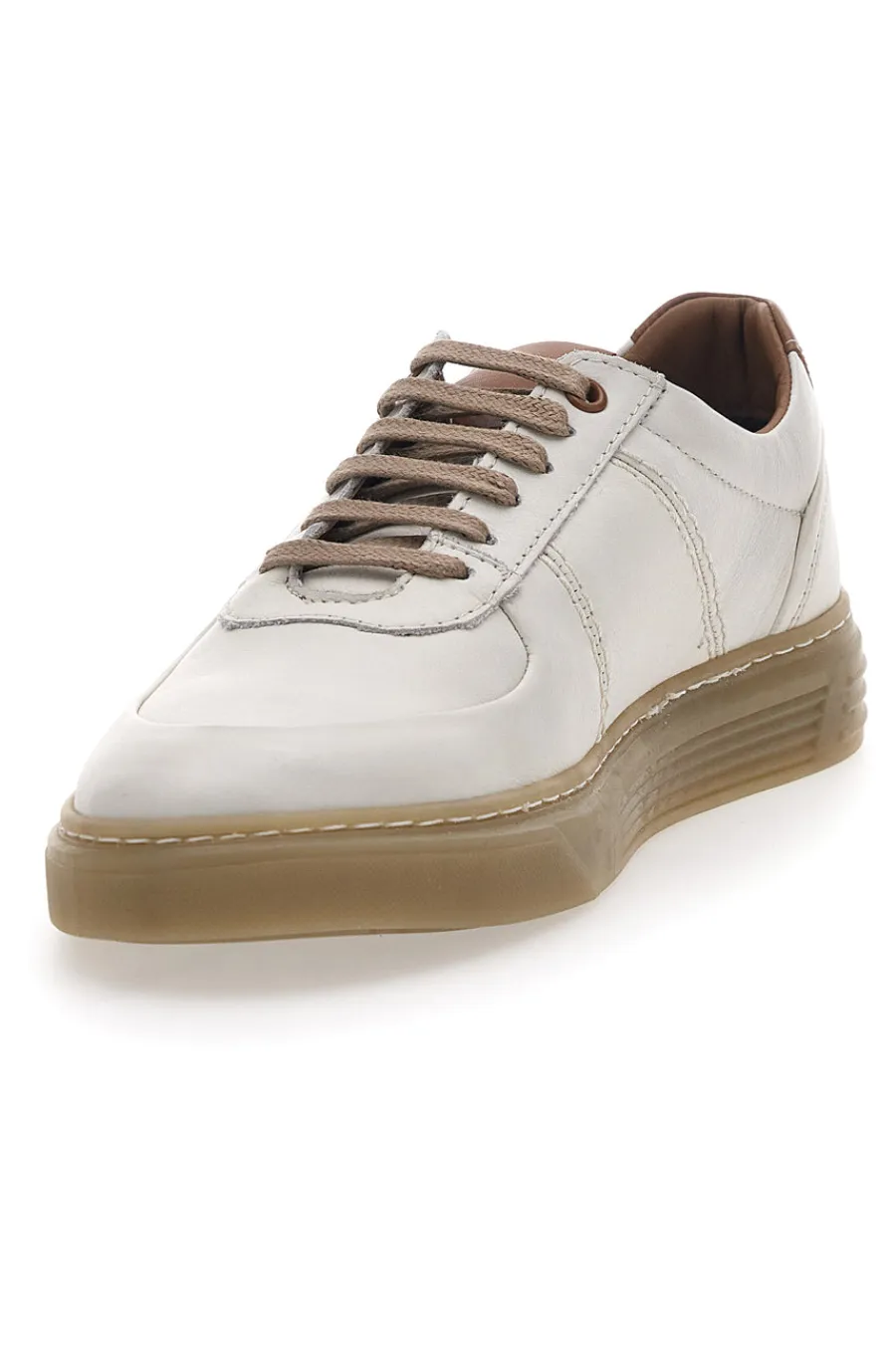 Uomo PITTARELLO ACTIVE Scarpe Stringate in Vera Pelle Panna 21