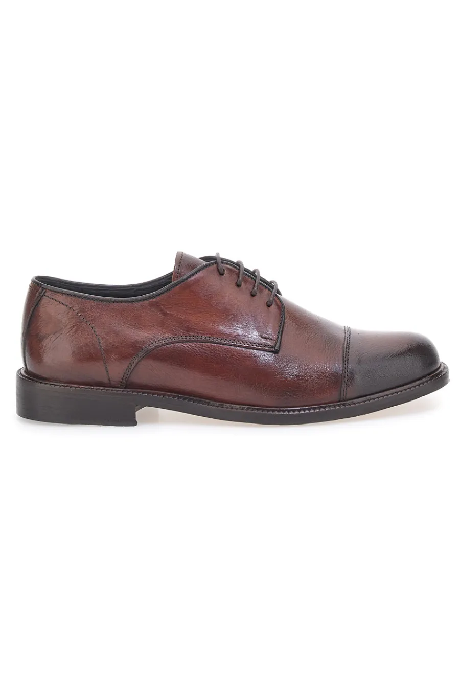 Uomo PITTARELLO PLUS Scarpe Stringate Marroni In Pelle Made in Italy PT620