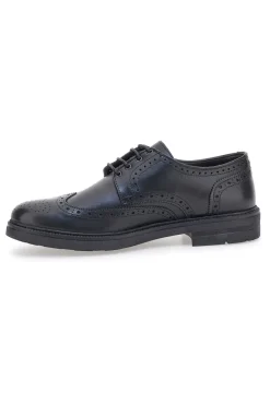 Uomo PITTARELLO FOCUS Scarpe stringate nere brogue in vera pelle Made in Italy 224