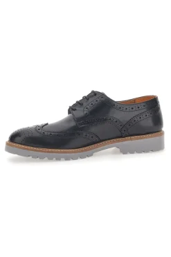 Uomo LONGFORD Scarpe Stringate Nere Con Impuntura 596