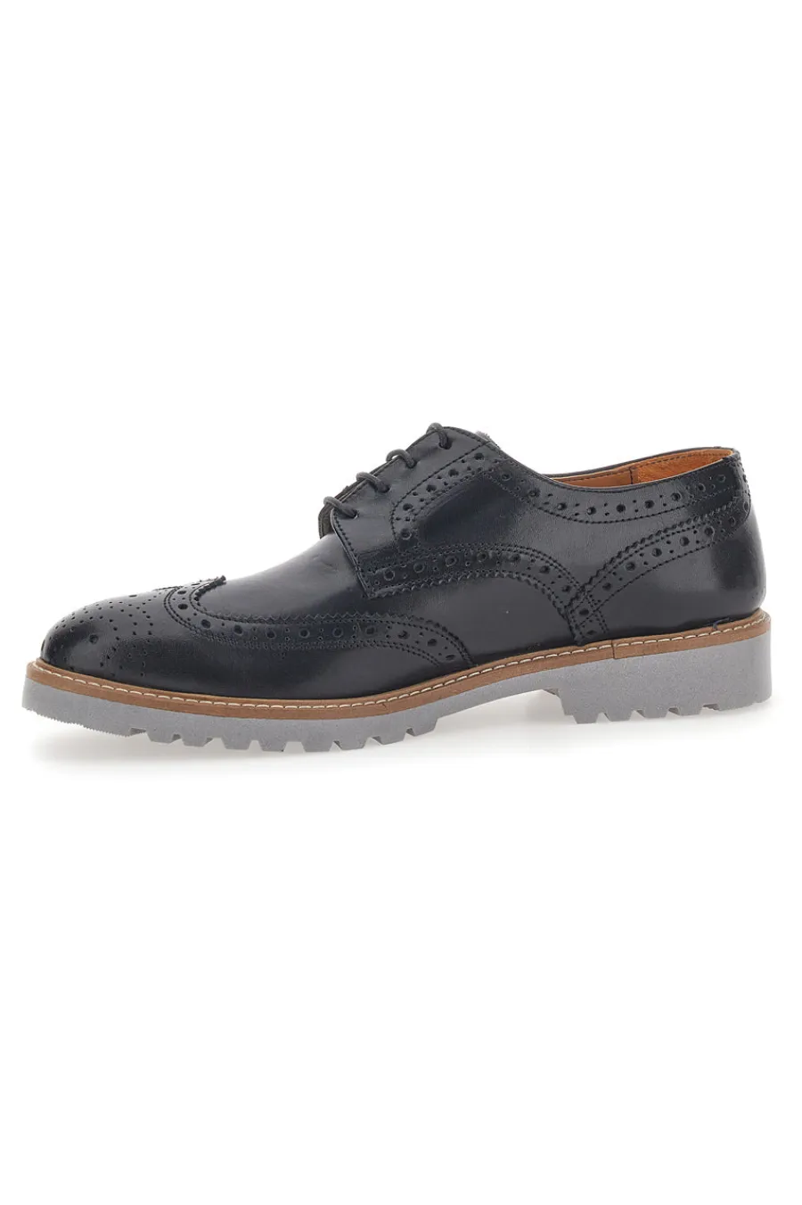 Uomo LONGFORD Scarpe Stringate Nere Con Impuntura 596