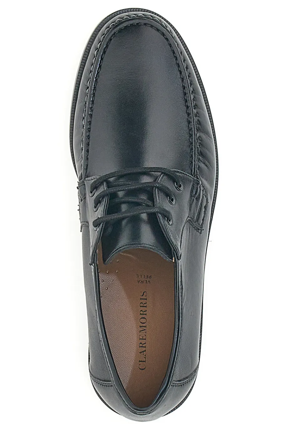Uomo CLAREMORRIS Scarpe Stringate Nere in Pelle 652