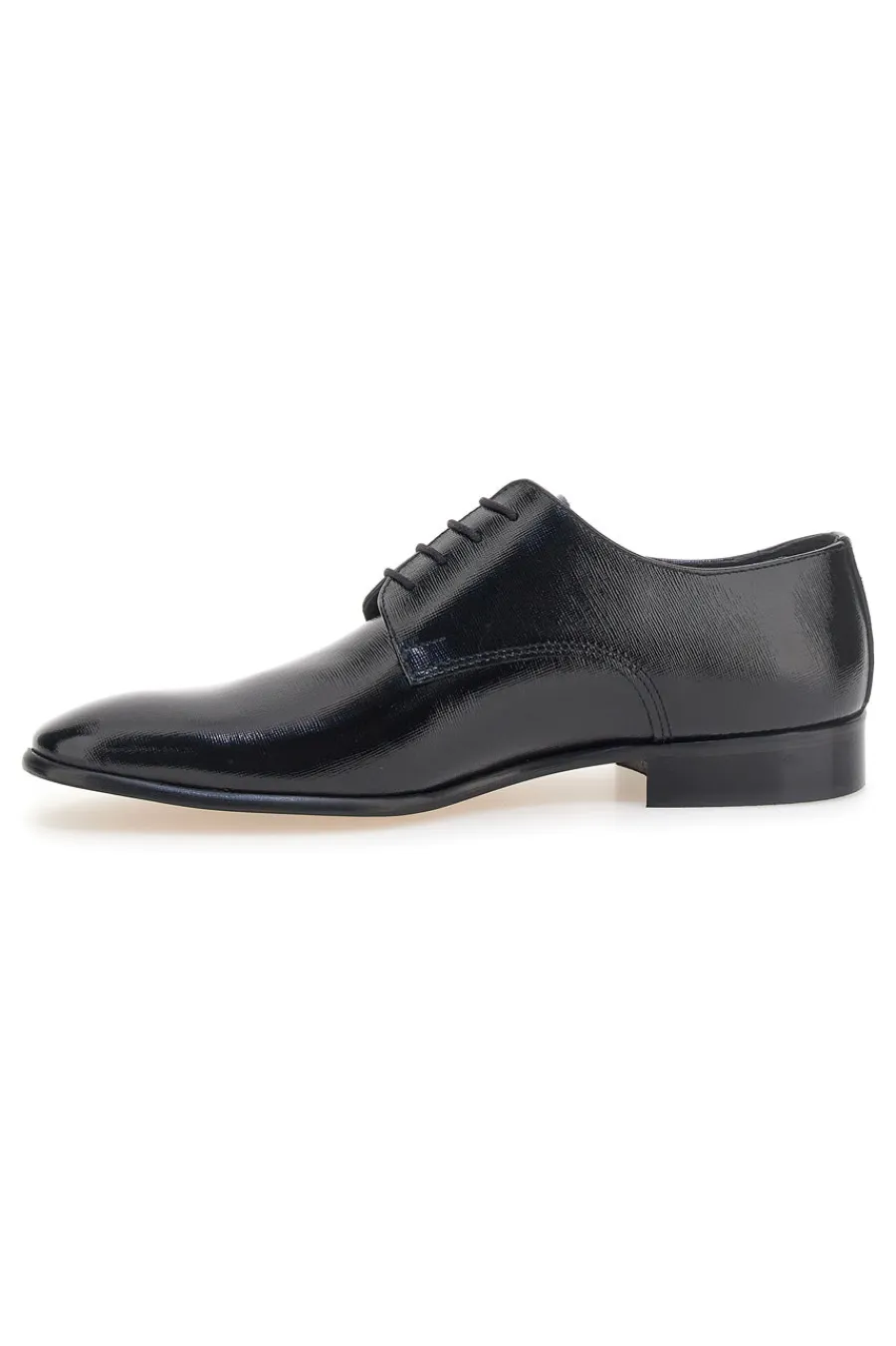 Uomo PITTARELLO Scarpe stringate nere in vera pelle Made in Italy con suola in cuoio 1720